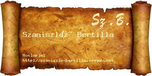 Szaniszló Bertilla névjegykártya